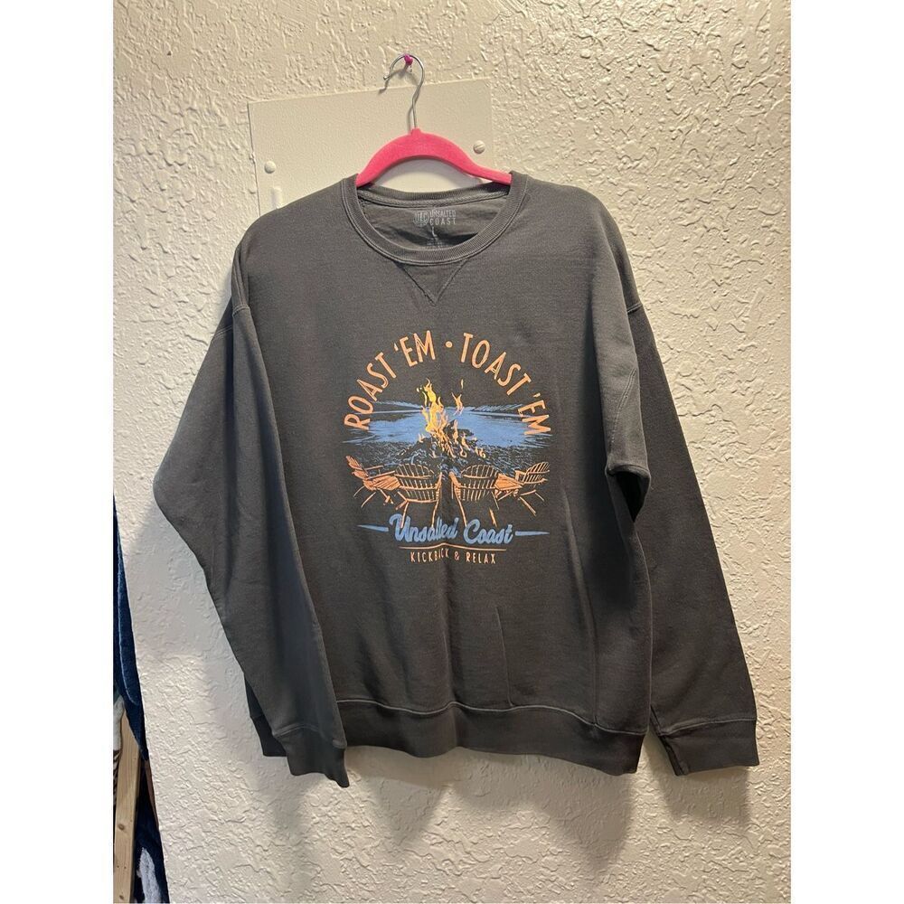 Unsalted Coast Roast ‘Em Toast ‘‘Em Grey Crewneck Woman’s Size Large